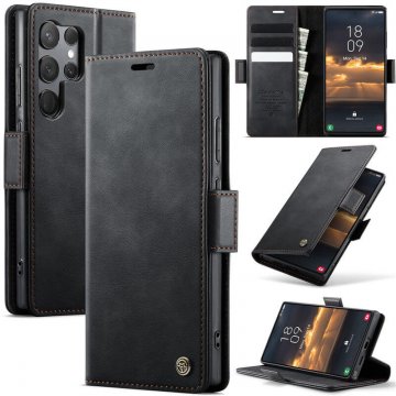 CaseMe Samsung Galaxy S23 Ultra Magnetic Wallet Case with RFID Blocking Black