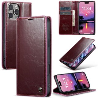 CaseMe iPhone 16 Pro Luxury Wallet Magnetic Case Red