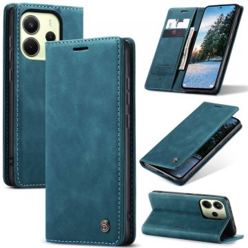 CaseMe Xiaomi Redmi Note 14 4G Wallet Magnetic Suede Leather Case Blue