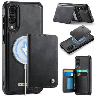 CaseMe Samsung Galaxy S25 Edge Detachable Magnetic Wallet Case with RFID Blocking & Wireless Charging - Black