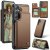 CaseMe Samsung Galaxy S25 Plus RFID Blocking Card Holder Kickstand Case Brown