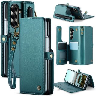 CaseMe Samsung Galaxy Z Fold7 Magnetic Wallet Case with RFID Blocking & Kickstand Green