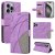 For iPhone 16 Pro Max Dual-Color Splicing Wallet Magnetic Stand Case Purple