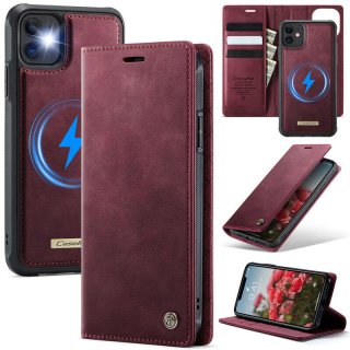 CaseMe iPhone 11 2-in-1 Magnetic Wallet Case – Wireless Charging & RFID Blocking Red