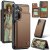 CaseMe Samsung Galaxy S24 FE RFID Blocking Card Holder Kickstand Case Brown