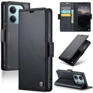 CaseMe Xiaomi Redmi 15C Wallet RFID Blocking Magnetic Buckle Case Black