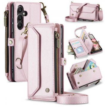 CaseMe Samsung Galaxy A16 5G Wallet RFID Blocking Crossbody Phone Case Pink