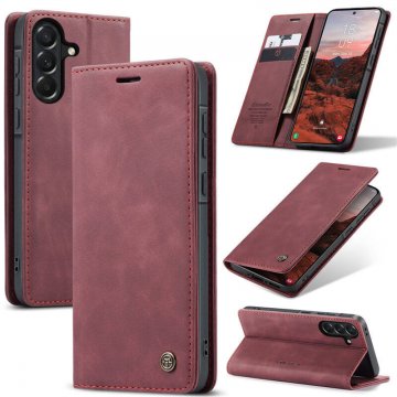 CaseMe Samsung Galaxy A37 Wallet Magnetic Suede Leather Case Red