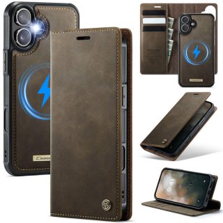 CaseMe iPhone 17 2-in-1 Magnetic Wallet Case – Wireless Charging & RFID Blocking Coffee