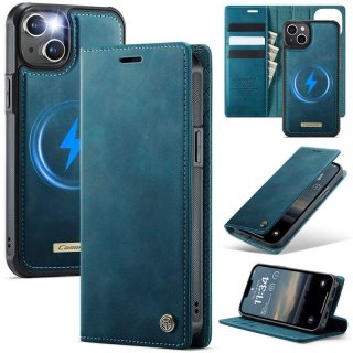 CaseMe iPhone 13 2-in-1 Magnetic Wallet Case – Wireless Charging & RFID Blocking Blue
