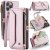 CaseMe iPhone 16 Pro Max Wallet RFID Blocking Crossbody Case Support Wireless Charging Pink