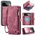 CaseMe Google Pixel 11 Pro XL 2-in-1 Magnetic Wallet Case with Wrist Strap, RFID-blocking & Wireless Charging Red
