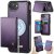 CaseMe iPhone 17e 2-in-1 Detachable Magnetic Wallet Case with RFID Blocking, Card Holder & MagSafe Compatible - Purple