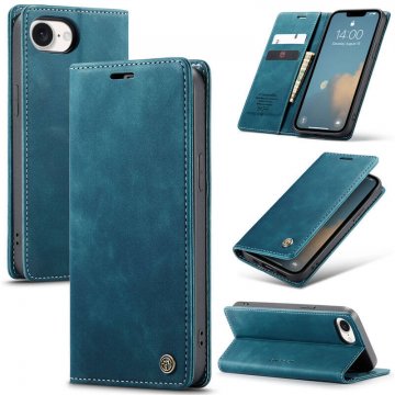 CaseMe iPhone 16e Wallet Magnetic Suede Leather Case Blue