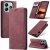 CaseMe Xiaomi Redmi Note 14 Wallet Magnetic Suede Leather Case Red