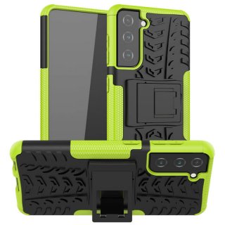 Samsung Galaxy S21 Plus Hybrid Rugged PC + TPU Kickstand Case Green