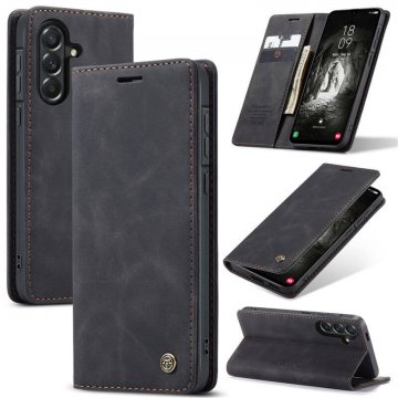 CaseMe Samsung Galaxy A57 Wallet Magnetic Suede Leather Case Black