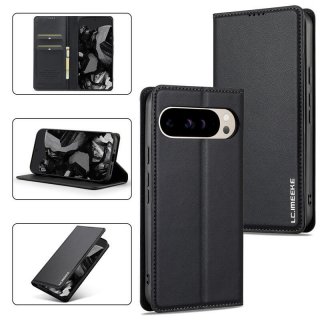 LC.IMEEKE Google Pixel 9 Pro XL Silm Wallet Kickstand Magnetic Case Black