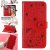 iPhone XS Max Embossed Cat Bee Wallet Magnetic Stand Case Red