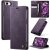 CaseMe iPhone 16E Magnetic Wallet Case with RFID Blocking Purple