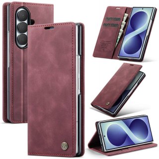 CaseMe Samsung Galaxy Z Fold8 Ultra Suede Leather Wallet Case Red