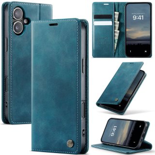 CaseMe iPhone 16 Magnetic Wallet Case with RFID Blocking Blue