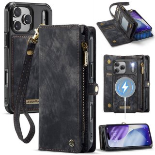 CaseMe iPhone 17 Pro Max 2-in-1 Magnetic Wallet Case with MagSafe & RFID Blocking Black