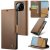 CaseMe Xiaomi Redmi Note 14 Pro 4G Wallet RFID Blocking Magnetic Buckle Case Brown