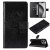 For iPhone 16 Pro Max Cat Tree Embossed Pattern Wallet Case Black