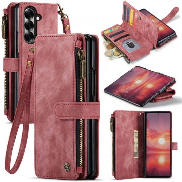 CaseMe Samsung Galaxy Z Fold8 Ultra Wallet Case with Zipper Pocket & Wireless Charging Red