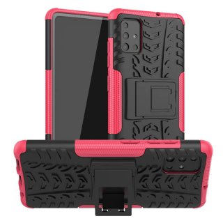 Samsung Galaxy A51 Hybrid Rugged PC + TPU Kickstand Case Rose