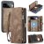 CaseMe Google Pixel 11 Pro XL 2-in-1 Magnetic Wallet Case with Wrist Strap, RFID-blocking & Wireless Charging Coffee