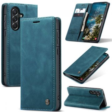 CaseMe Samsung Galaxy A57 Wallet Magnetic Suede Leather Case Blue