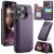 CaseMe iPhone 16 Pro RFID Blocking Card Holder Kickstand Case Purple