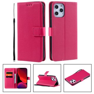 iPhone 12/12 Pro Wallet Kickstand Magnetic PU Leather Case Rose