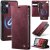 CaseMe Samsung Galaxy A15 2-in-1 Magnetic Wallet Case with RFID Blocking Red