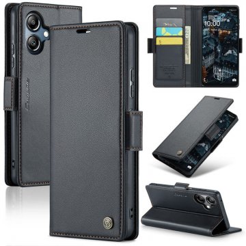 CaseMe Samsung Galaxy A06 Wallet RFID Blocking Magnetic Buckle Case Black