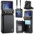 CaseMe Samsung Galaxy Z Flip8 RFID Blocking Card Holder Case with Crossbody Strap Black