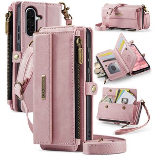 CaseMe Samsung Galaxy A17 Crossbody Wallet Case with RFID Blocking Pink