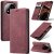 CaseMe Xiaomi Redmi Note 14 Pro/Note 14 Pro Plus Wallet Magnetic Suede Leather Case Red