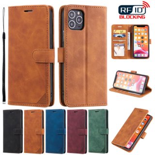 iPhone 11 Pro Max Wallet RFID Blocking Kickstand Case Brown