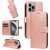 For iPhone 16 Pro Max Butterfly Embossed Wallet Kickstand Case Rose Gold