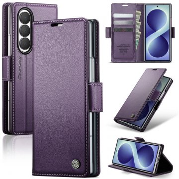 CaseMe Samsung Galaxy Z Fold8 Ultra RFID Wallet Case with Magnetic Buckle & Wireless Charging Purple