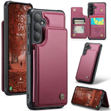 CaseMe Samsung Galaxy S26 RFID Blocking Card Holder Case with Kickstand Red