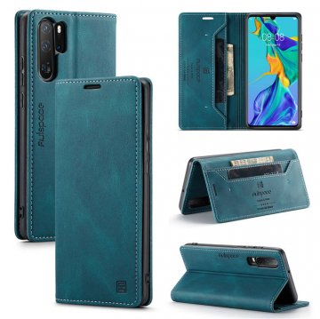 Autspace Huawei P30 Pro Wallet Kickstand Magnetic Case Blue