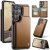CaseMe Samsung Galaxy S26 Ultra RFID Blocking Card Holder Case with Kickstand Brown
