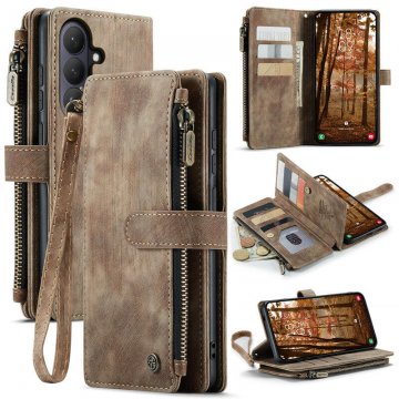 CaseMe Samsung Galaxy S26 Plus Wallet Kickstand Case with Wrist Strap Coffee