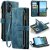 CaseMe Samsung Galaxy A16 5G Wallet kickstand Case with Wrist Strap Blue