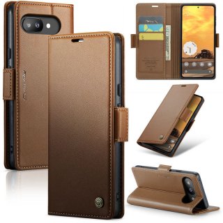 CaseMe Google Pixel 9A Wallet RFID Blocking Magnetic Buckle Case Brown