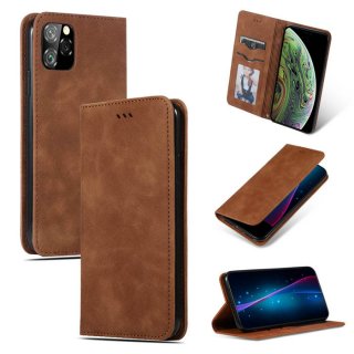 iPhone 11 Pro Magnetic Flip Wallet Stand Shockproof Case Brown